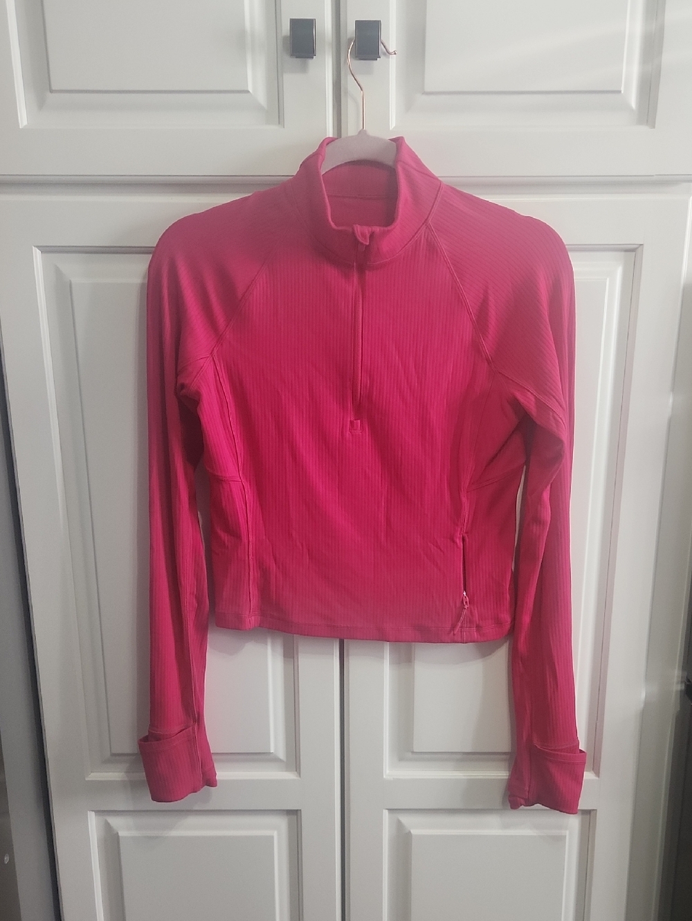 Lululemon Ribbed Cropped Half Zip Size Medium